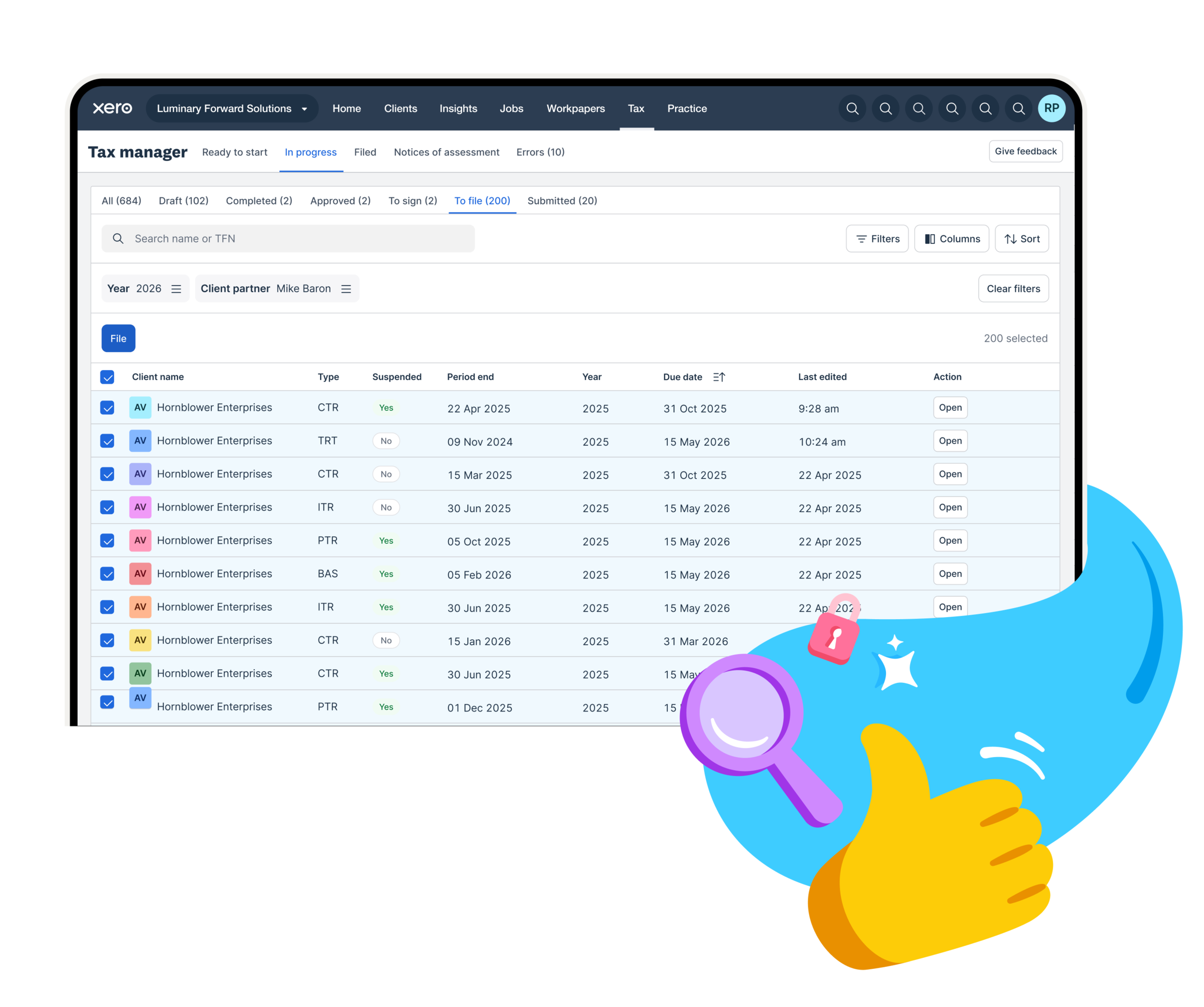 Manage your tax pipeline